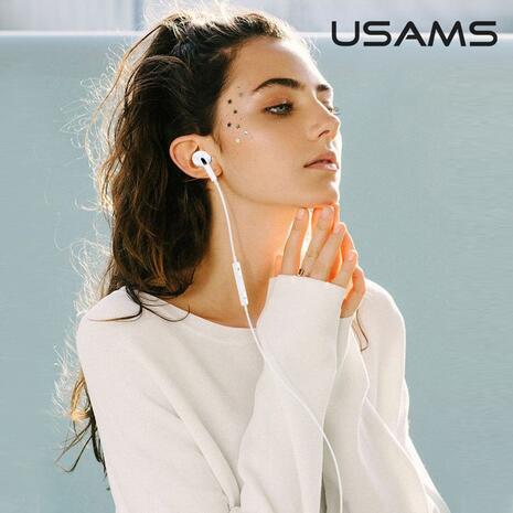 Ακουστικά USAMS lightning US-SJ453 Hi res audio λευκά